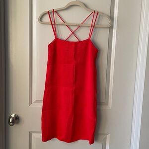 Red Crinkle Sheath Dress H&M Sz 2